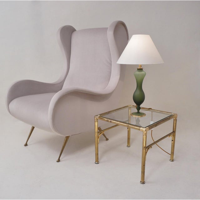 Baccarat 1890's French Art Nouveau Baccarat Style Satin Glass & Ormolu Antique Table Lamp - Rewired For Sale - Image 4 of 14