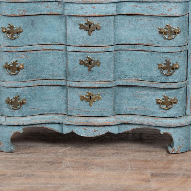 Wood 19th Century Danish Oak Blue Painted Secretary Bureau For Sale - Image 7 of 8