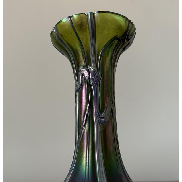 Art Nouveau Favrille Blown Glass Vase from Pallme König, Austria, 1920s For Sale - Image 6 of 16