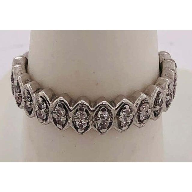 14 Karat White Gold Diamond Wedding Band Anniversary Bridal Ring 0.75 TDW For Sale In New York - Image 6 of 9