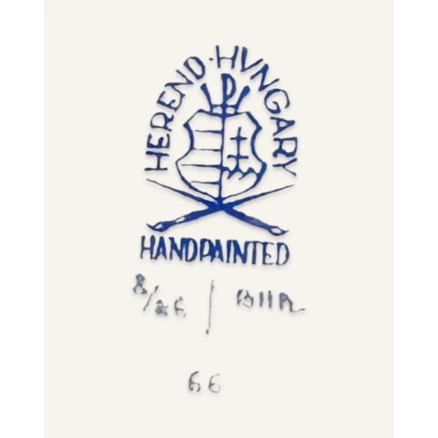 Vintage Herend Tureen With Hand-Painted Floral Decoration and Imprinted Basket-Weave Trim For Sale - Image 11 of 12