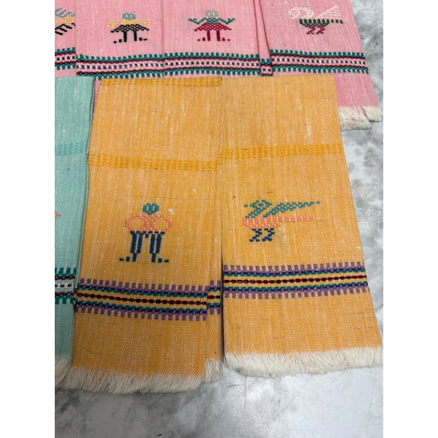 Vintage Cotton Linen Hand Loomed Napkins - Set of Eight For Sale In Sacramento - Image 6 of 12