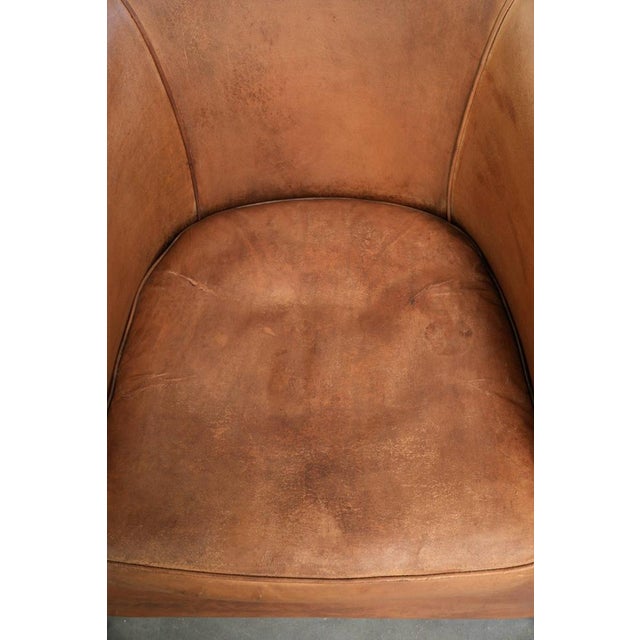Vintage Sheepskin Club Armchair For Sale - Image 6 of 15