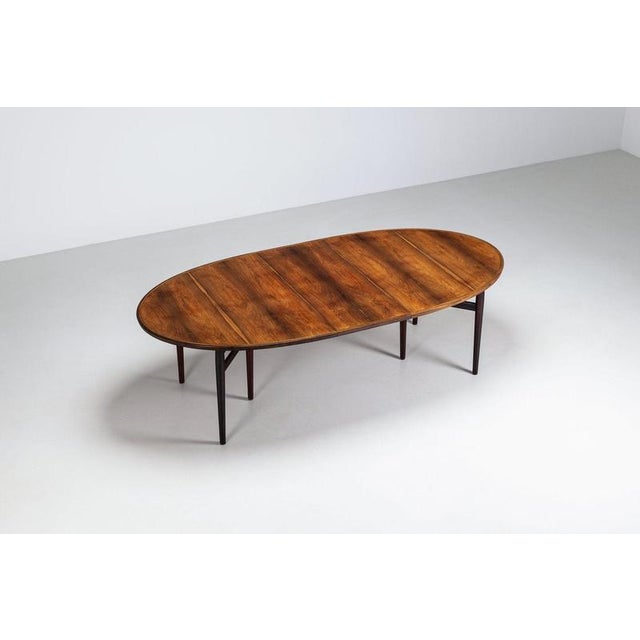 Oval Model 212 Dining Table in Rosewood attributed to Arne Vodder for Sibast, Denmark, 1960s For Sale - Image 3 of 15