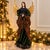 Victorian Late 20th Century Tall Fabric Mâché Christmas Angel With Gold Metal Wings For Sale - Image 3 of 10