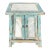 Distressed Pale Blue Stone Top Doors Slayed Legs End Table Nightstand For Sale