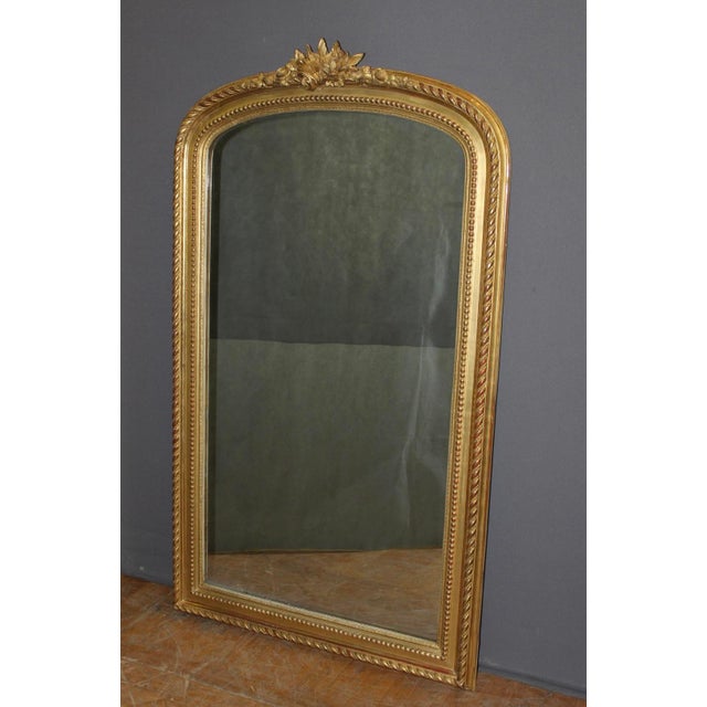 Louis XVI Style Mirror in Gilded Stucco, 19th Century For Sale - Image 12 of 12