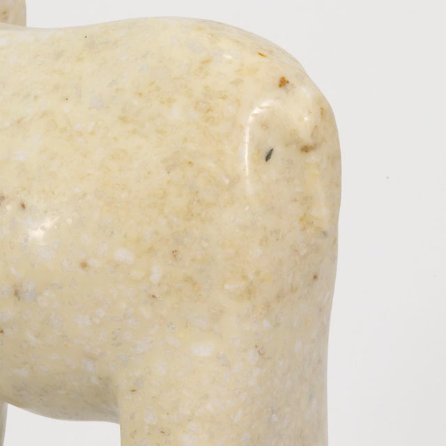 1970s Pair of 1970s Post Modern White Marble Rams by Masatoyo Kishi Kuki For Sale - Image 5 of 9