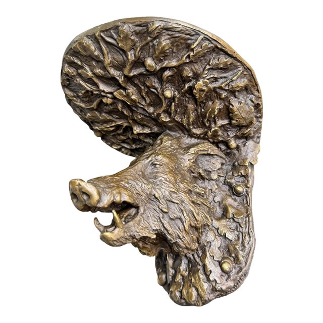 Bronze Wild Boar Wall Bracket For Sale