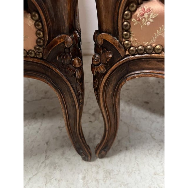 Louis XV Style Bergère Armchairs in Natural Wood, 1900s, Set of 2 For Sale - Image 8 of 14