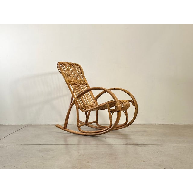 Vintage Bamboo Rocking Chair, 1970s For Sale - Image 11 of 11