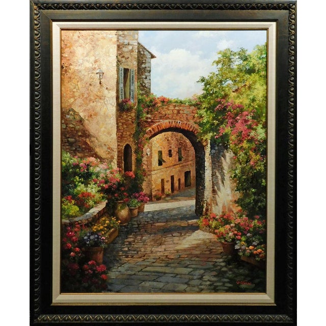 Paul Guy Gantner "Morning Walk in Antibes" Original Painting With Custom Frame For Sale - Image 13 of 15