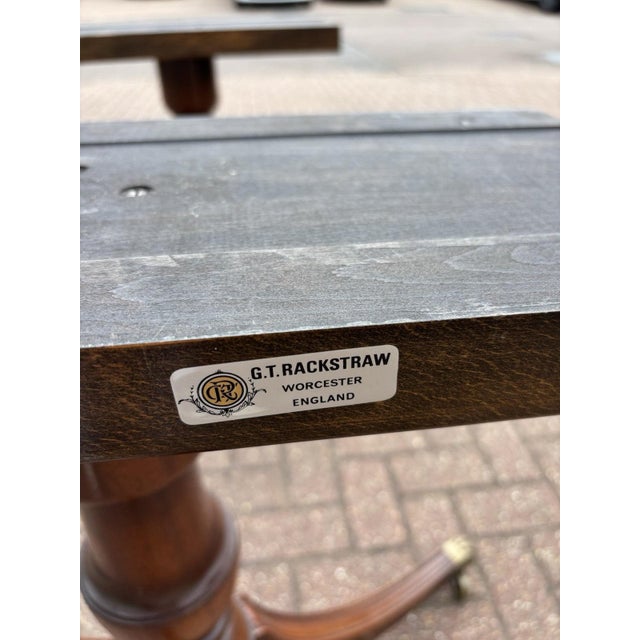 Mahogany Extending Dining Table and Chairs with Brass Castors, Set of 7 For Sale - Image 15 of 16