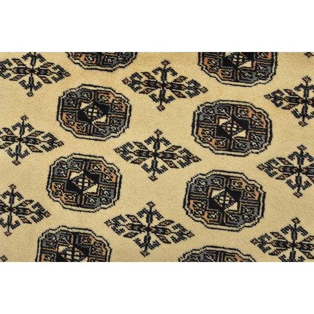 2020s Bokhara Rug 8’11” X 11’8” Beige Wool Tribal Hand-Knotted Oriental Carpet For Sale - Image 5 of 14