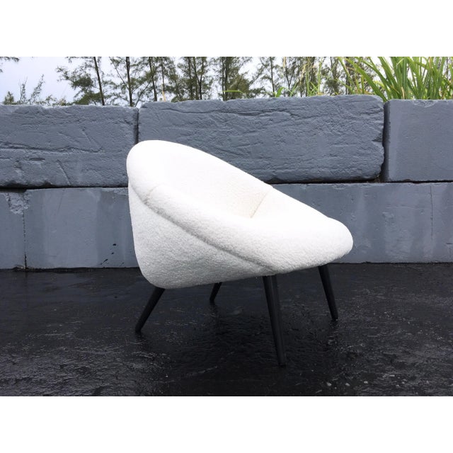 1950s Mid-Century Modern Faux Sheepskin Lounge Chairs - A Pair For Sale - Image 10 of 13