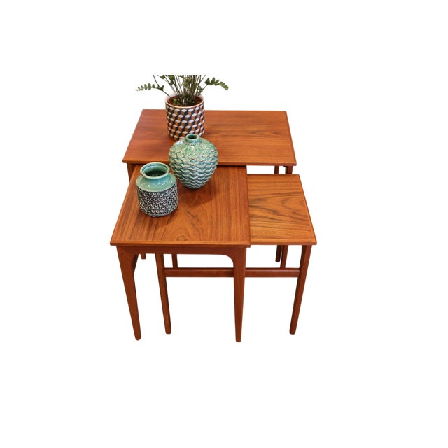 Wood Vintage Danish Nesting Tables in Teak, 1960s, Set of 3 For Sale - Image 7 of 15