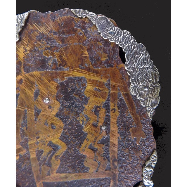 1990s Vintage 1991 Large Sculptural Sterling Copper Artist Studio Brooch For Sale - Image 5 of 6