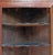 Circa 1830 Georgian Hanging Corner Cabinet, English. Oak with mahogany bandings & accents. Conch shell inlay with sycamore...