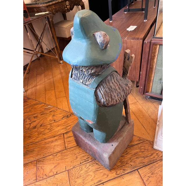 Hand Carved Mountain Bear Sculpture For Sale In San Francisco - Image 6 of 12