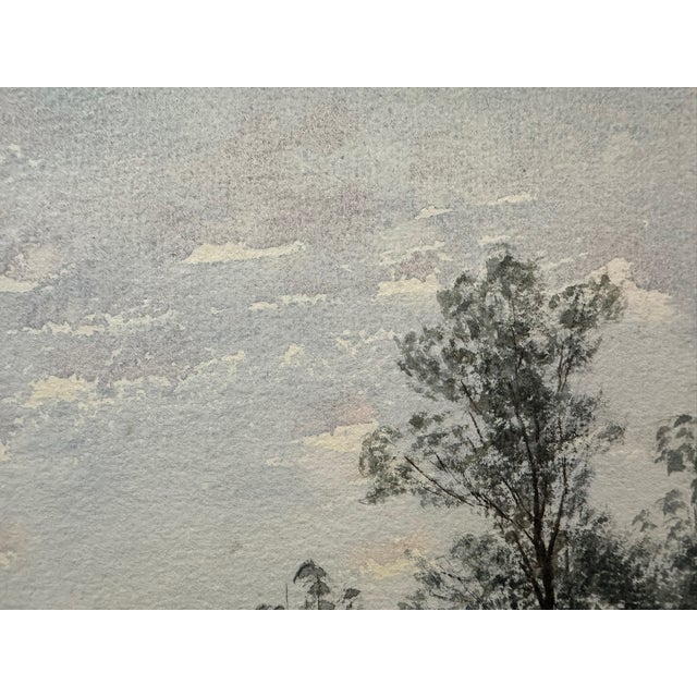 Early 20th Century Frank Henry Mason Signed Digne France Aug 24 River Landscape Watercolor For Sale - Image 4 of 7