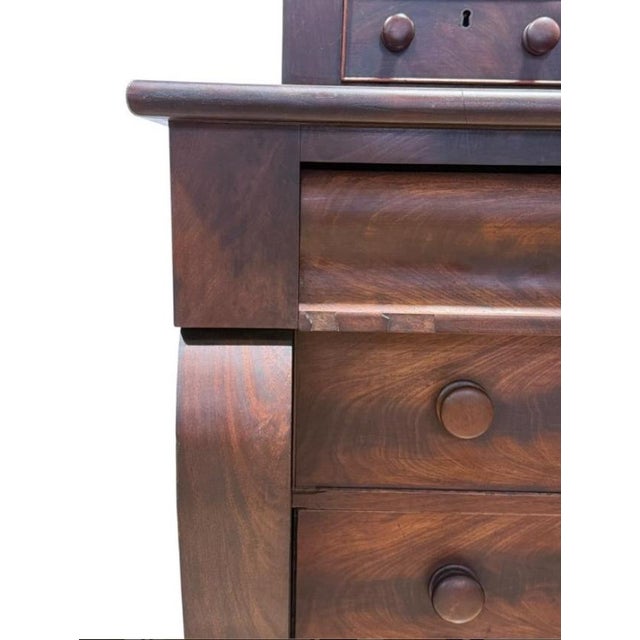 Auburn Mid-19th Century Empire Mahogany Chest of Drawers With Miniature Upper Drawer Gallery For Sale - Image 8 of 9
