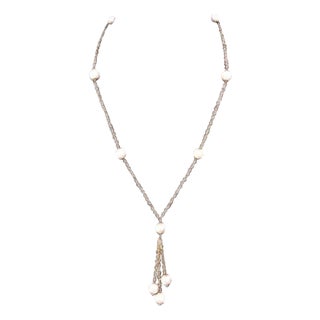 Akoya Pearl Necklace 14 Karat Gold Women Certified For Sale