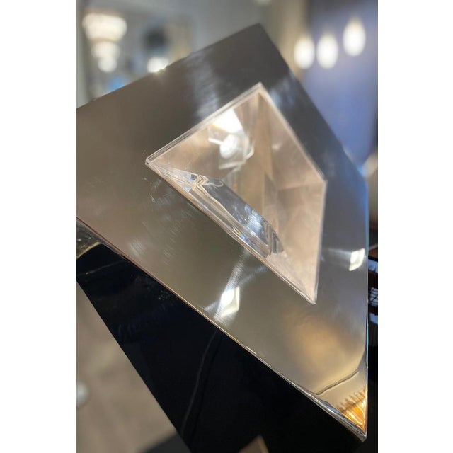 Metal Table Lamp by Giovanni Banci in Aluminum and Opaline Glass, 1970s For Sale - Image 7 of 13