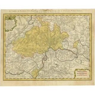 Antique Map of Switzerland by Homann, 1753 For Sale