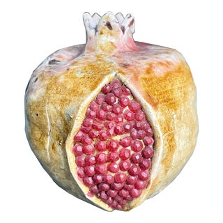 Hand Painted Vintage Sculpture of Pomegranate For Sale