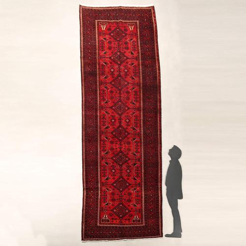 Bukhara wool rug, large knot, hand-made. This piece is attributed to the mentioned designer/maker. It has no attribution...