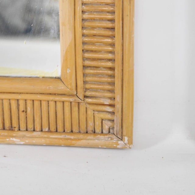 Light Yellow Rattan and Copper Mirrors, 1970s, Set of 2 For Sale - Image 8 of 15