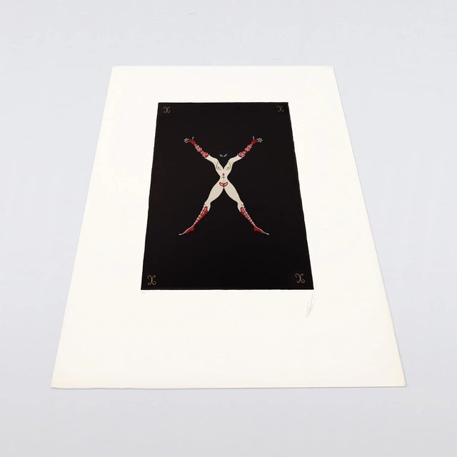 Modern Erté, Artist's Proof: Letter X, Limited Edition Serigraph, 1976 For Sale - Image 3 of 11