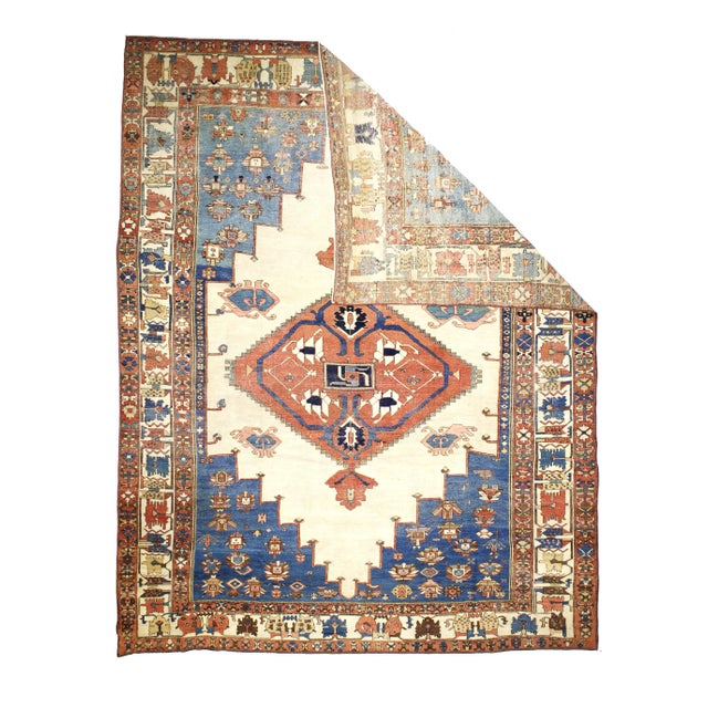 Antique Bakhshayesh Rug 11’2” x 15’6”. A type of Heriz, generally in squarish sizes, allover patterns and coarse to...