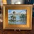 Framed oil on board landscape painting of Florida swamp with palms signed "Bozarth." Frame measures 15.25"W x 13.25"H x...