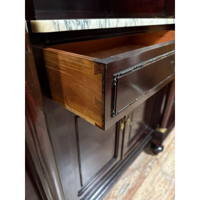 Large 19th Century Empire Mahogany Display Bookcase, 1890s For Sale - Image 6 of 8