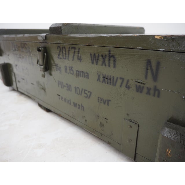Industrial Wooden Army Crate, 1960s For Sale - Image 15 of 16