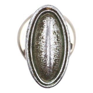 Vintage Nickeled Cast Brass Oval Dummy Door Knob For Sale