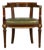 Late 19th Century French Napoleon III Mahogany Desk Chair With Olive Green Leather For Sale