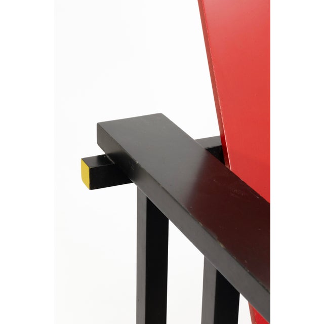 Wood Red and Blue Chair by Gerrit Rietveld for Cassina For Sale - Image 7 of 8