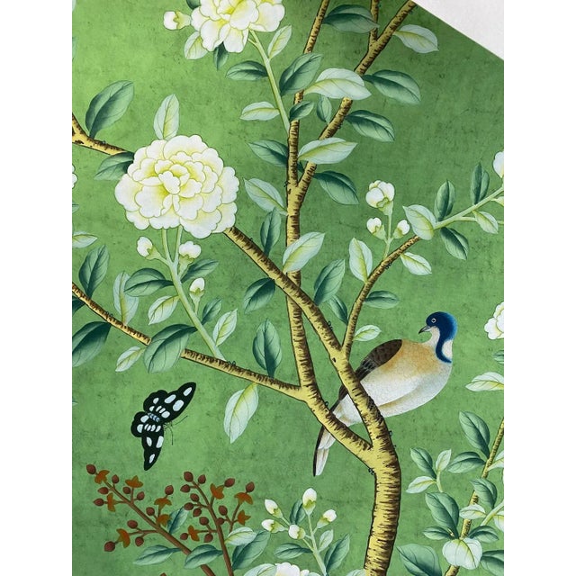 Paper 20“*40”/Panel, a Set of Two Chinoiserie Floral Wall Artwork, No Frame, Tea Paper For Sale - Image 7 of 7