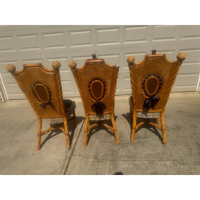 Wood 1990s Mackenzie Childs Vivaldi Ajiro Chairs Set of 6 For Sale - Image 7 of 11