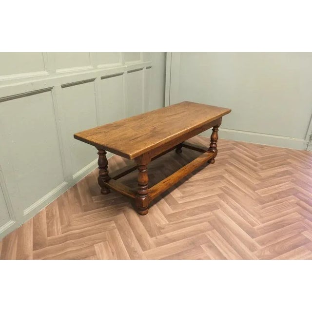 Large Vintage Oak Plank Top Coffee Table, 1960 For Sale - Image 6 of 8