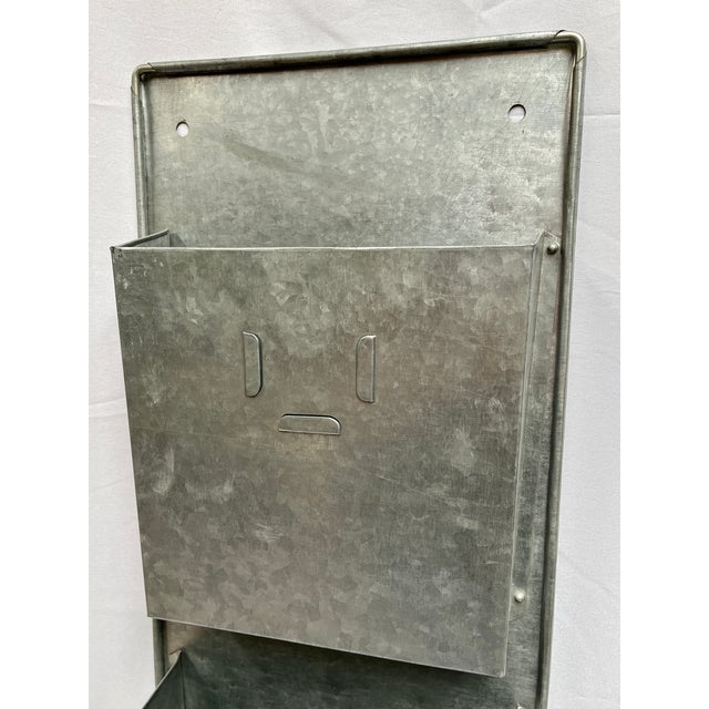 Pottery Barn Galvanized Metal Wall Mount Magazine Rack Chairish