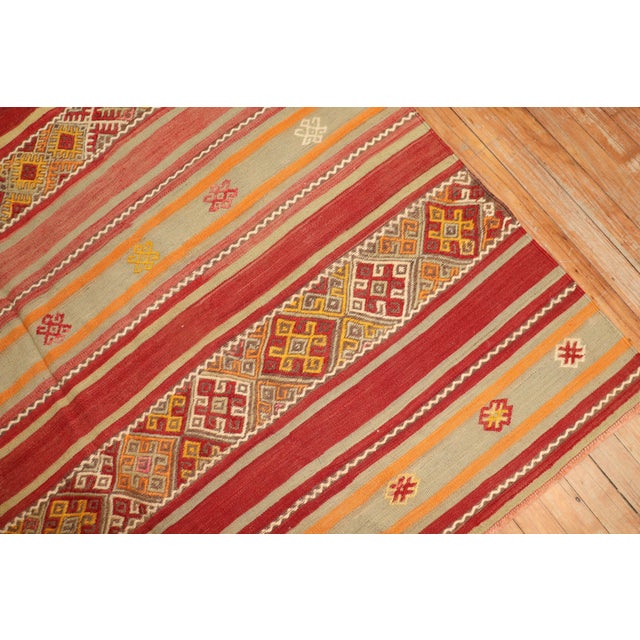 Vintage Tribal Turkish Kilim Flat-Weaves - A Pair - 5'10" x 6'6" For Sale - Image 11 of 12