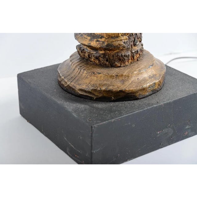 Pair Floor Lamps Created From 19th C. Fluted Gilt Wood Columns For Sale - Image 10 of 12