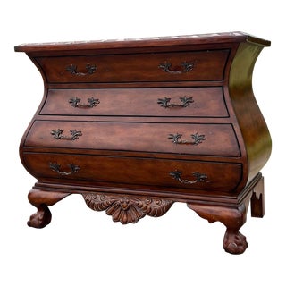 Louis XV Bombe 4 Drawer Rustic Chest / Commode For Sale