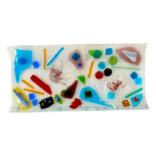 Postmodern Studio Fused Art Glass Tray in the Style of Chihuly & Memphis Milano For Sale