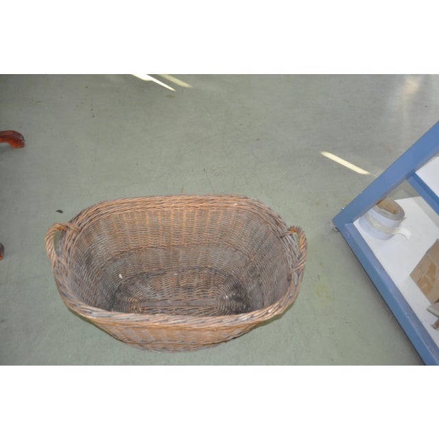 Rustic Rustic Wood Basket, 1940s For Sale - Image 3 of 5