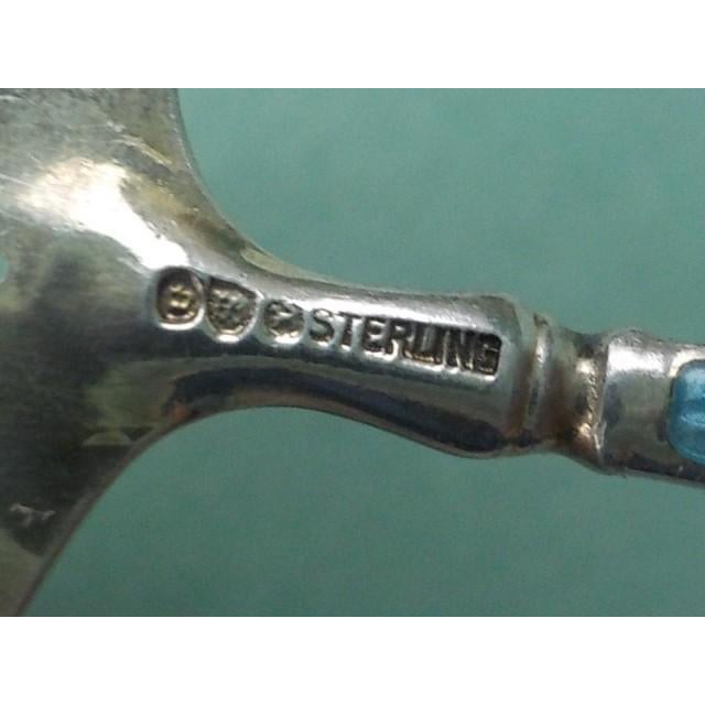 1920s Watson & Co. Sterling Silver & Blue Guilloche Enamel For Sale - Image 4 of 5