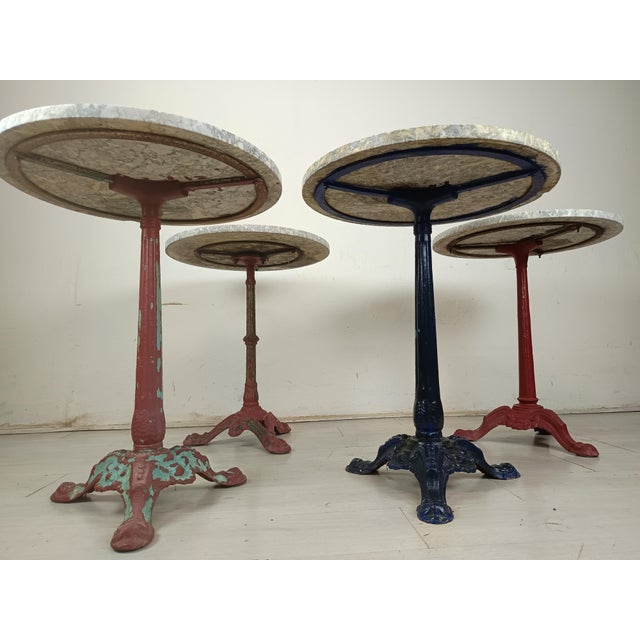 Marble Bistro Side Tables, Set of 4 For Sale - Image 15 of 18